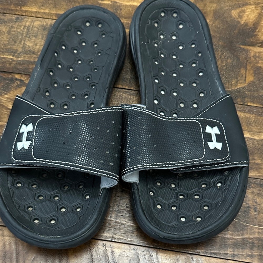Under Armour Black Slide Sandals with Logo